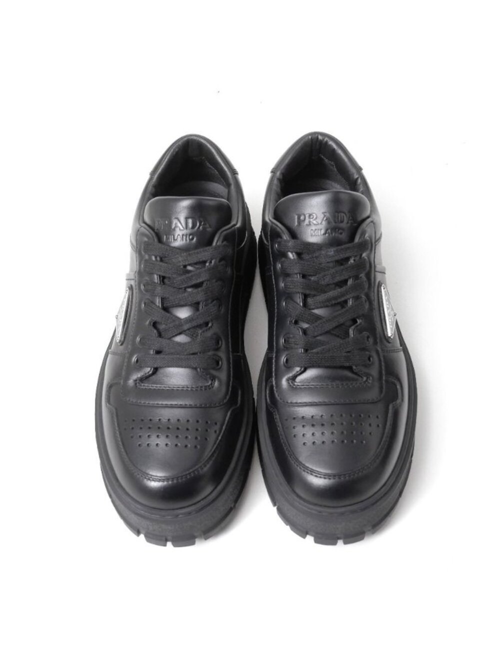 Prada Sneakers 7.5 Leather Shoes - Picture 3 of 9